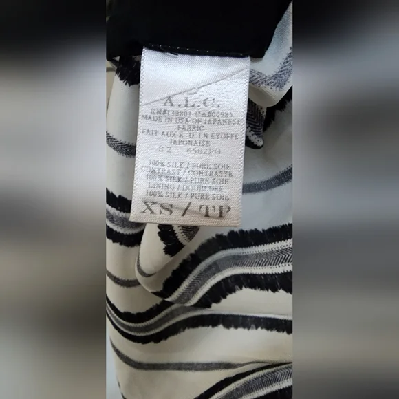 A.L.C. Silk Navy and White Striped Mini Shirt Dress Size XS - Picture 6 of 8